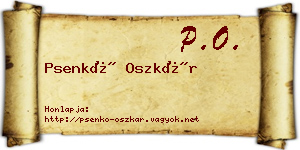 Psenkó Oszkár névjegykártya