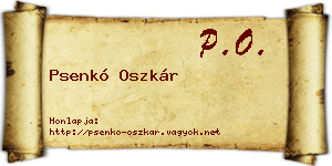 Psenkó Oszkár névjegykártya